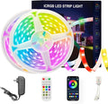 Led Lights for Bedroom 200FT Smart IC+RGB, Music Sync Color Changing Strip Lights, 24Key Remote+App Control Light Strip for BedHead,Underbed,Ceiling,Background Wall(2Rolls of 100FT)