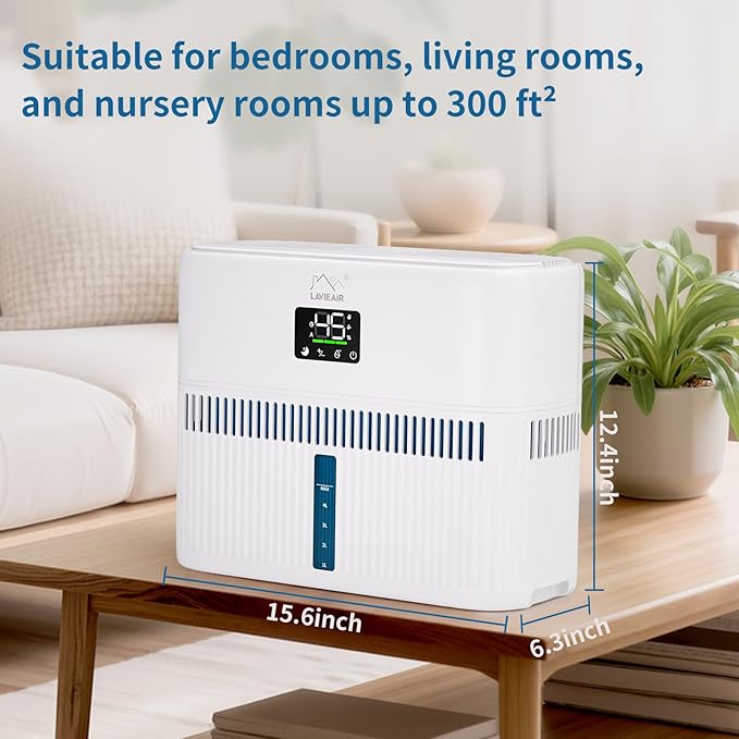 Smart Evaporative Humidifiers for Bedroom, Living Room, Nursery, Large Room up to 300 ft², 5L Tank, Max 48H Runtime, Mist-free Top Fill Humidifier for Baby, Plants, Easy to Clean