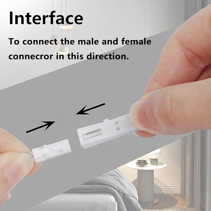 SinLoon 2-pin Extension Cable 2m / 6.6ft- for LED Cabinet Puck Lights Under Cabinet Lighting Kit, Male to Female Cable Plug Connector Extension Cords 5 Pack (Male to Female, White)