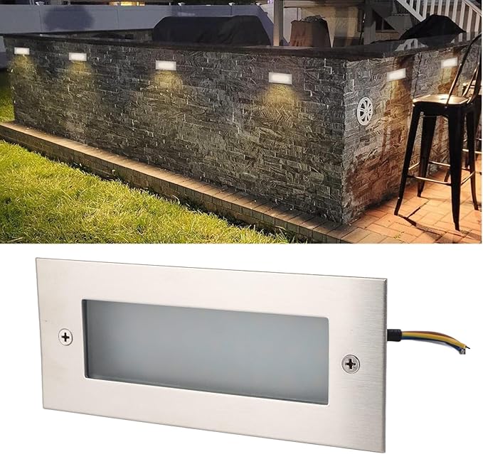 LED Step Light, Weatherproof Aluminum Alloy Stair Wall Lighting for Indoor Outdoor Stairs Steps Basements Corridors, Warm White 3000K, 17cm Length