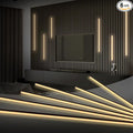 HAMRVL Black LED Recessed Lighting Kit - 6pcs DC12V Warm White Slat Wall Lights with Smart Switch,3000k Self-Adhesive Wall Panel Lights for Wood Slat Wall Panels, Headboards, Stairs, Media Wall Panels