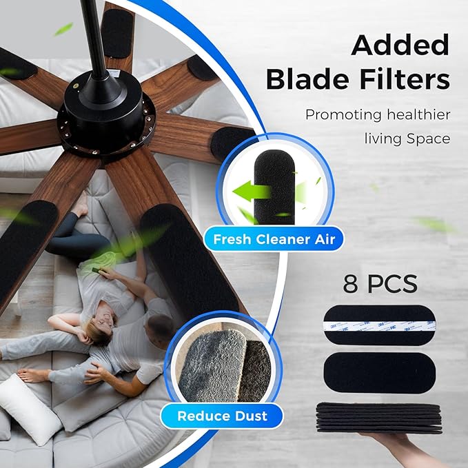 72 In Large Smart Ceiling Fan with Light and Alexa APP Remote Control,6 Speed,3CCT,Quiet Reversible DC Motor Black Indoor Outdoor Ceiing Fan for Patio or Living Room
