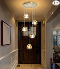 Modern LED Chandeliers Dining Room Kitchen Pendant Lights Lighting for Island Dimmable Fixtures Floating Bubble Crystal 2700K 6000K Remote Dimming 5-Lights
