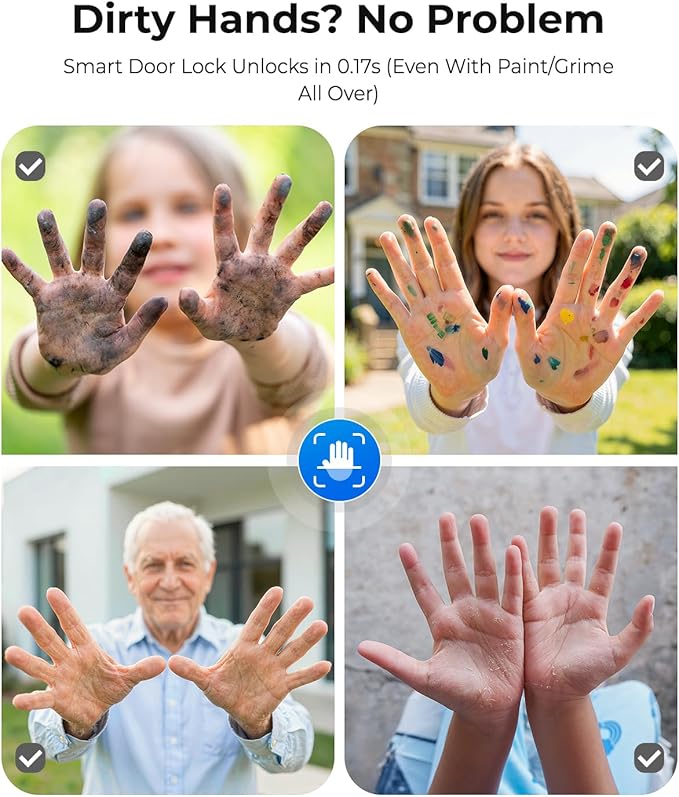 Palm Vein Smart Lock with 2K Security Camera & Video Doorbell, Anybell Keyless Entry Wi-Fi Deadbolt for Front Door, AI Local Storage, Auto Lock, App Remote Control, Home Security