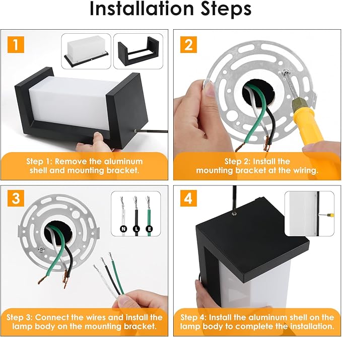 2 Packs 24W Modern Porch Lights Outdoor Wall Light,3 Color LED Exterior Lighting Fixtures,Outdoor Waterproof Wall Sconce for House Patio Exterior Wall Mount Front Back Porch Lights Outside