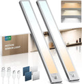 Under Cabinet Lights Wireless, 2 Pack 15.7 inch 1500mAh 3000K 4000K 6500K 3 Color Temps Dimmable Motion Sensor Light Indoor, Rechargeable LED Under Counter Lights for Kitchen, Stairs, Closet
