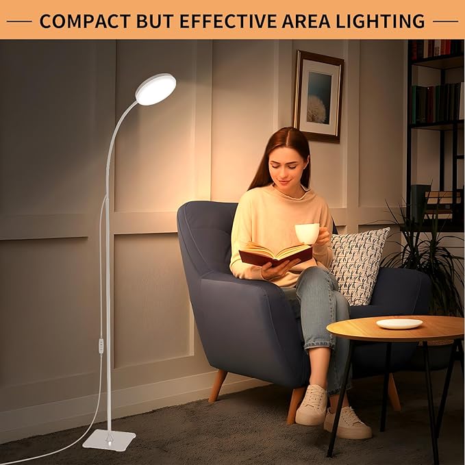 168 LED Floor Lamp, 2-in-1 Convertible Floor/Desk Lamp, 360° Adjustable Gooseneck, [3 Color Temperatures & 10 Brightness Levels], 10W USB Powered for Living Room, Bedroom, Office and Reading