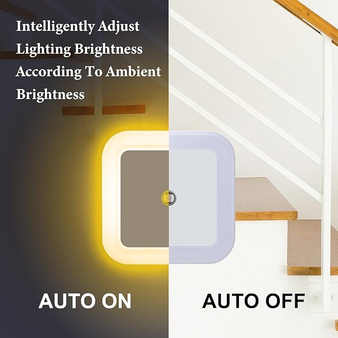 Tuanse LED Night Lights Plug into Smart Sensor Automatic Night Lamp Nightlights Accessories for Bedroom Bathroom Toilet Stairs Kitchen Hallway(24 Pcs,White,Warm Light)