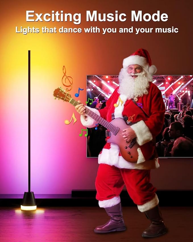 Smart RGB Corner Floor Lamp - 1700 Lumen LED with APP, Remote & Button Control, Color Changing Ambient Mood Lighting for Living Room, Bedroom, Game Room, Home Decor
