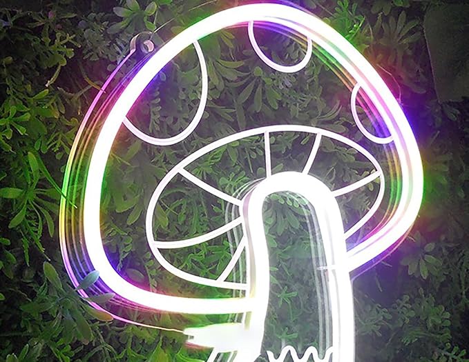Mushroom LED Neon Sign for Wall Decor USB Adjustable Brightness Living Room Bars Barbers Pub Wedding Party Salon Club Gatherings Gaming Room Man Cave Halloween Christmas Birthday Art Wall Decor