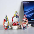 BrownLove 3pcs Hip hop Human Body Abstract Art Decoration, Modern White Art Resin Statue Room Office Shelf Bookcase Decoration