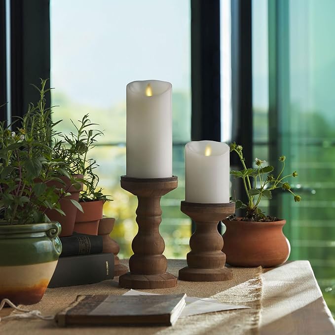 Luminara - Flameless LED Battery Operated Flickering Pillar Candles - White - Pack of 1-3x4.5 - Realistic Moving Flame Real Wax Indoor/Outdoor Decor