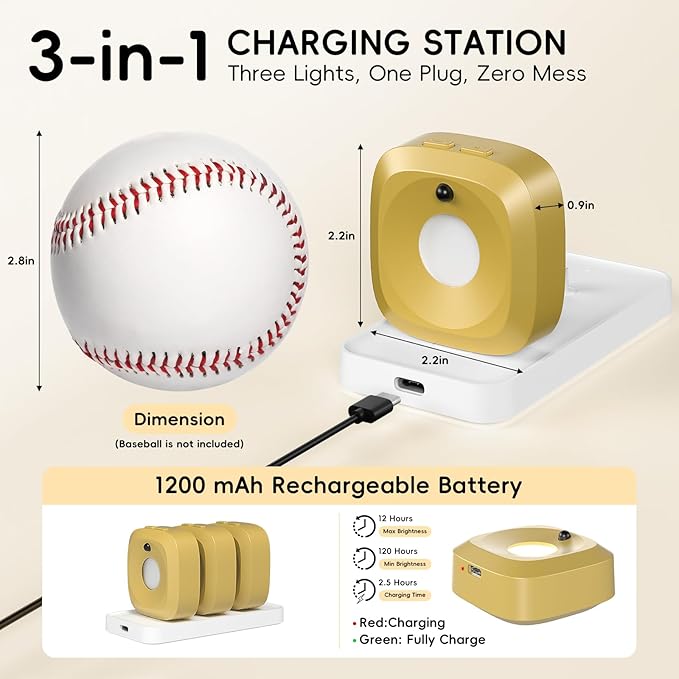 Picture Lights for Wall with Charge Station, 3 Pcs Rechargeable Magnetic Poster Lights with 3 Color Temperatures, Dimmable Timer Painting Wall Decor Light for Art Display, Frame (Gold)