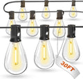 luckystyle 30FT LED Outdoor String Lights with 10+1 Edison Shatterproof Waterproof Bulbs, 2700K Commercial Grade Patio Lights, Heavy Duty Outside Hanging Outdoor Lights for Garden Porch Deck Decor