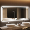 LED Bathroom Mirror 28x60 Inch Anti-Fog Bathroom Mirror with Lights, Wall Mounted Lighted Vanity Mirrors, Dimmable, Backlit + Front Lit, Smart Bathroom Vanity Mirror with 3 Colors Temperature