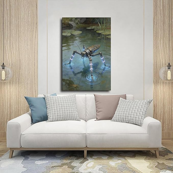 Framed Modern Sci Fi Wall Art for Living Room And Studio Futuristic Minimalist Decor 08x12inch(20x30cm)