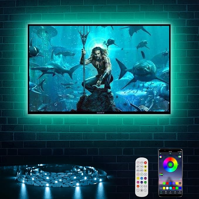 TV Backlight, RGB LED Strip Lights for PC Computer,9.8ft/3m Behind TV Bias Lighting,Music Sync & Timer Function,Dual Control,USB Powered,Gaming Room, Home Theatre Decor