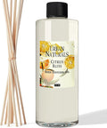 Urban Naturals Reed Diffuser Oil Refill Citrus Bliss with Mandarin, Grapefruit, Lemon Water, Clementine, Green Notes 8 oz + Free Reed Sticks, Made in the USA