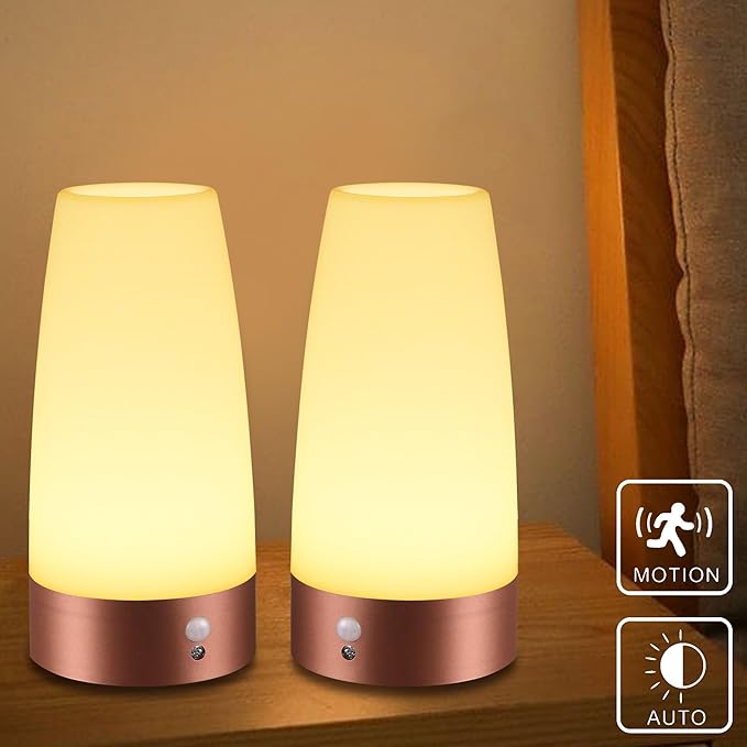 WRalwaysLX Motion Sensor Table lamp (2Pack Round Bronze)