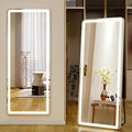 60"x16" LED Full Length Mirror – Standing Floor Mirror with Dimmable Lights 3 Color Modes – Adjustable Brightness, Wall-Mount or Lean for Barber, Fitness Center, Dressing Room, Vanity
