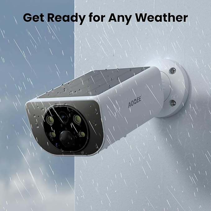 2K Solar Camera Outdoor Wireless-2.4Ghz WiFi Cameras for Home Security, Continuous Power, Color Night Vision, SD Card/Cloud Storage, Waterproof, Compatible with Alexa/Google Home S1 (3 Pack)