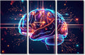 TUMOVO Landscape Wall Art for Living Room, 3 Panel Artificial Intelligence Brain Cloud Networking Posters and Prints for Living Room Bedroom Wall Decoration, Ready to Hang, 60" Wx40 H