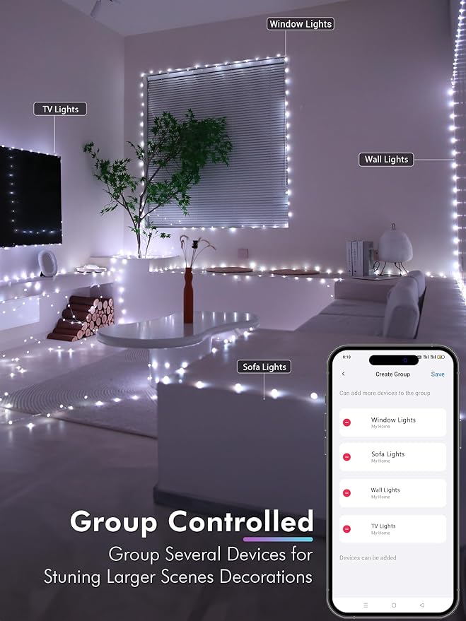 BrizLabs Smart Fairy Lights, 33ft 100 LED Color Changing Fairy Lights Work with Alexa/Google Home, WiFi Pastel Easter Light Dimmable RGB Twinkle Starry Light for Xmas Tree Home Party Easter Halloween