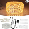2Pack 50ft LED Rope Lights Outdoor Waterproof, 12V Dimmable Strip Light, Flexible LED Rope Lighting 3000K for Bedroom, Living Room, Backyard, Indoor Outdoor Decor