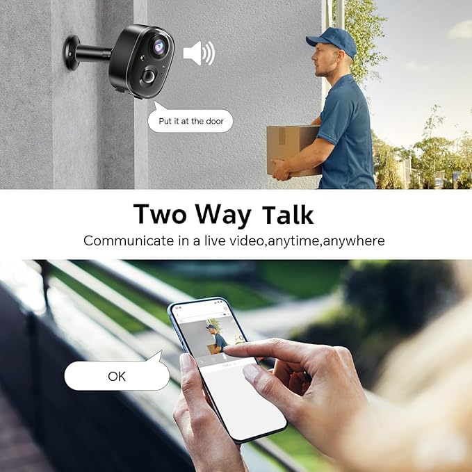 Security Camera Wireless Outdoor 4K Battery Powered Full Color Night Vision WiFi Indoor Camera 2-Way Talk Motion Detection Microphone Spotlight Alarms SD/Cloud Storage for Home Security Yard Kids Pets