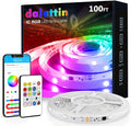 dalattin BGRIC Led Lights for Bedroom, 100ft 5050 LED Strip with DIY Multiple Colors, Work with Alexa&Google Assistant, Remote & App Control, Color Changing, Music Sync for Chrismas Holiday Decor