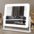 Vanity Mirror with Lights, 14"×12" LED Makeup Mirror, HD Professional Mirror, Smart Touch with 3-Color Lighting, Dimmable, 360° Rotation, Lighted Up for Makeup Desk, Bedroom (White)
