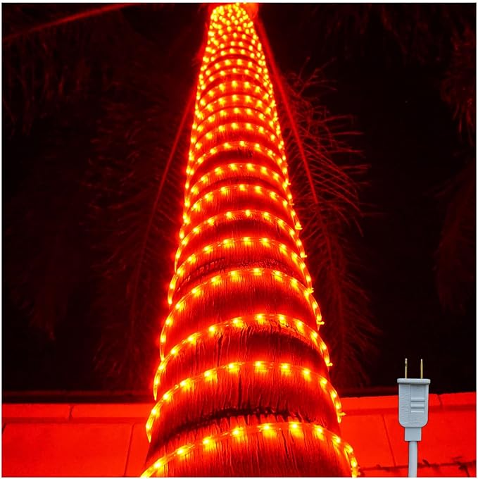 Russell Decor LED Rope Lights for Valentine's Day Holiday Party Wedding Seasonal Christmas Decoration Super Bright and Flexible Lights (Red 60ft)