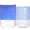 BlueHills Premium Set of Two Large 2500 ML and 4000 ML XL Essential Oil Diffusers Humidifier Combo for Large Room Home with Décor Cover LED Lights Great Gift – Value Pack of White