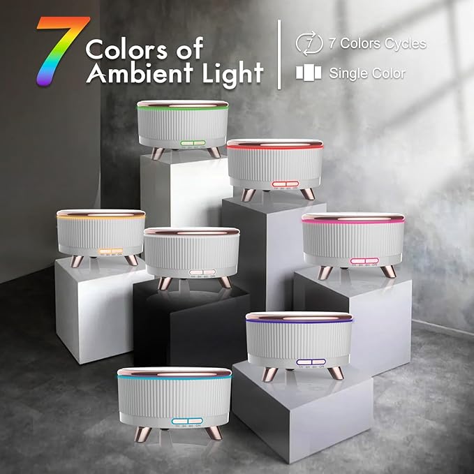 Essential Oil Diffuser for Home with 6 Essential Oils Set,500ml Diffuser with R/C 7 Colors Light & 3 Mist Mode Automatic Shut-Off,Aromatherapy Diffusers for Home,Office,Yoga,Spa,Gift
