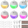 EverBrite LED Motion Sensor Night Light, Dimmable Night Lights with 15 RGB Colors, Cool White Motion Activated LED Night Light for Stairs, Hallways, Bathroom - with 18 AAA Batteries, 6-Pack