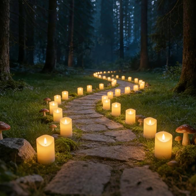 Solar Outdoor Waterproof Flameless Candles - 5 Pack Solar & Battery Operated LED Candles, White (D3.25" x 4"/5"/6" Assorted Heights) for Garden, Patio, Outdoor Decoration