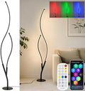 DAYCENT RGBWIC Floor Lamps Modern Smart Corner Lamp with APP and Remote 1500 Lumen LED Lights with Music Sync, 16 Million DIY Colors, Scene Modes Ambience Light for Bedroom Living Room Black