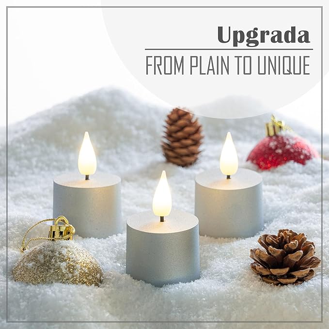 smtyle Votive Candles Battery 0perated Silver Flickering Flameless Candles with Remote Set of 3 Long-Lasting Fake Small Votive Candles for Xmas Decor, Table Decorations & Home Mantel Display