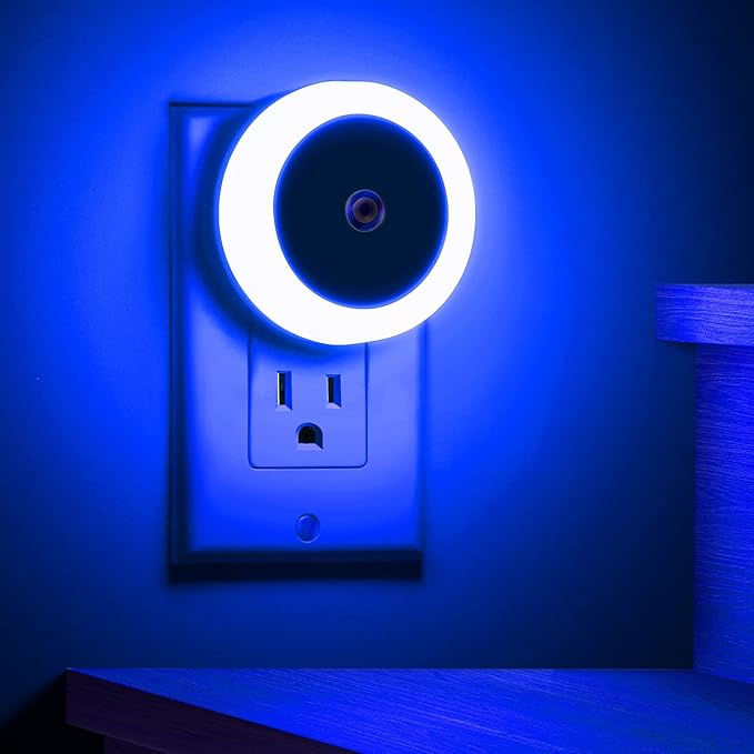 Briignite Blue Night Light, LED Night Lights for Kids, 4 Pack Plug in Night Light, Hallway Lights, Wall Light, Nightlight for Adult, Blue Light, 0.6W 60LM