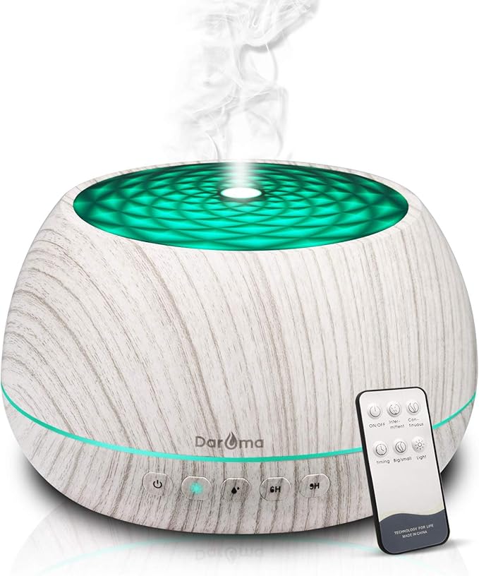 DAROMA 1000ML Essential Oil Diffuser with Bluetooth Speaker & Remote, 2026 Upgrade Aromatherapy Diffuser,Aroma Diffuse with Music Player Function,Humidifier,LED Light in 7 Colors,Home Office Bedroom