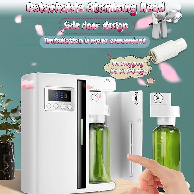 Scent Diffuser, Bluetooth Aromatherapy Diffuser for Home, Smart Air Scent Diffuser with Detachable Atomizing Head for Home Hotel Bar KTV (US Plug 100‑240V)