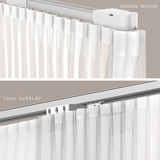 QUOYA QL600 Smart Electric Curtain Track, Motorized motor, Adjustable track length, compatible with Alexa, google, Siri, Apple Watch