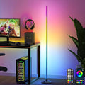 RGB Corner Floor Lamp：Uocub 16 Million DIY Colors & 68+ Scene LED Smart Modern Floor Lamp with Timing, Music Sync, App and Remote Control Standing Lamp for Living Room