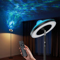 DUSKTEC Floor Lamp with RGB Star Projector, 15W 1400LM Dimmable 4 Color Temperatures LED Standing Lamp with Remote, Modern Tall Corner Lamp for Living Room, Bedroom, Office (Black)