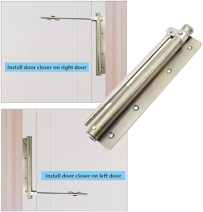 Heavy Duty Automatic Screen Door Closer - Safety Spring Closer for Storm Door, Steel With Adjustable Closing Speed, Smooth and Quiet for Hinge Door