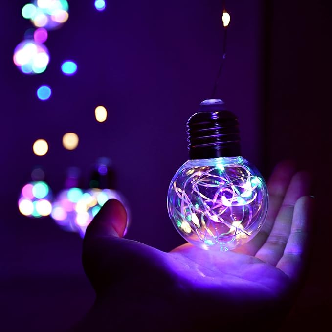 YOLIGHT Wishing Ball Curtain Lights 200 LED Window Curtain String Light with Remote, USB Battery Powered Twinkle Globe Fairy Lights for Wedding Party Bedroom Christmas Decoration (Multi-Colored)