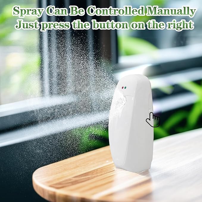 Automatic Air Freshener Dispenser 2-Pack,Histely Auto Air Freshener Spray Dispenser Wall Mounted or Free Standing Battery Powered w/Interval Spray Setting for Commercial & Home Use,No Drilling(White)