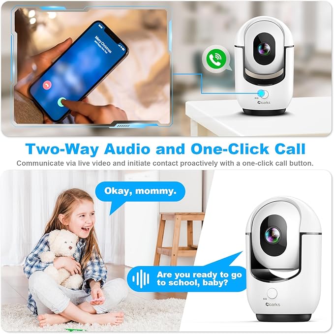 2K Pan/Tilt Security Camera, WiFi Indoor Cameras for Home Security with AI Motion Detection, Pet/Dog/Baby Camera with Phone App, 2-Way Audio, 24/7, Siren, TF/Cloud Storage, 4 Pack