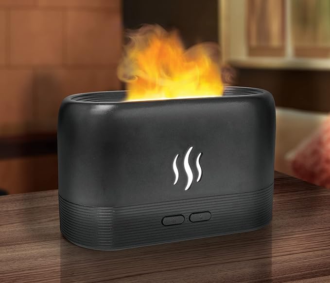 Humidy Flame by HY-IMPACT Noiseless Humidifier, Air Diffuser for Home & Office, Portable Aroma Diffuser Great for Yoga or Relaxation, Essential Oil Diffuser, LED Lighting is Safe to Touch
