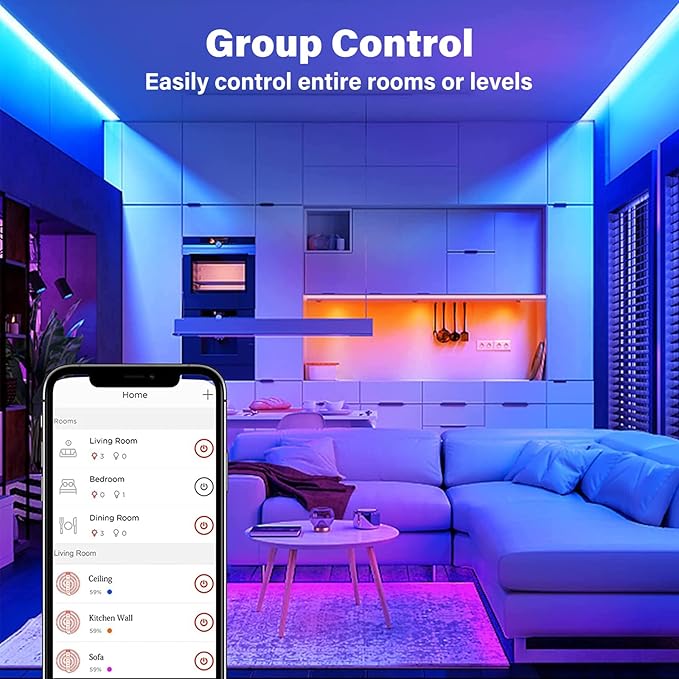 Sengled Smart LED Strip Lights, 9.84ft Wi-Fi LED Lights Work with Alexa and Google Home, 16 Million Colors, RGB, Music Sync, Adjustable Length, 25,000 Hours Life, Multi-Mode Support for Game, Movie